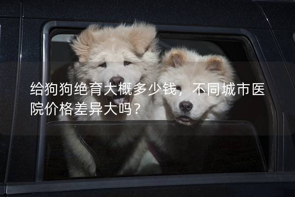 给狗狗绝育大概多少钱，不同城市医院价格差异大吗？