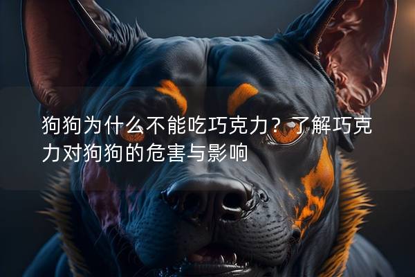 狗狗为什么不能吃巧克力？了解巧克力对狗狗的危害与影响
