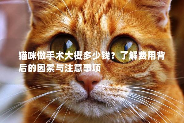 猫咪做手术大概多少钱？了解费用背后的因素与注意事项