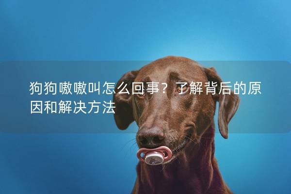 狗狗嗷嗷叫怎么回事？了解背后的原因和解决方法