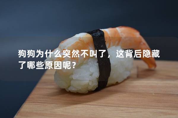 狗狗为什么突然不叫了，这背后隐藏了哪些原因呢？