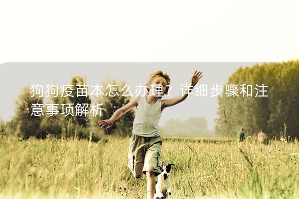 狗狗疫苗本怎么办理？详细步骤和注意事项解析
