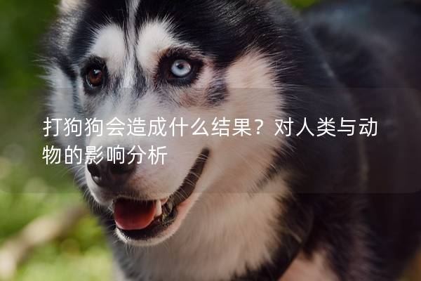打狗狗会造成什么结果？对人类与动物的影响分析