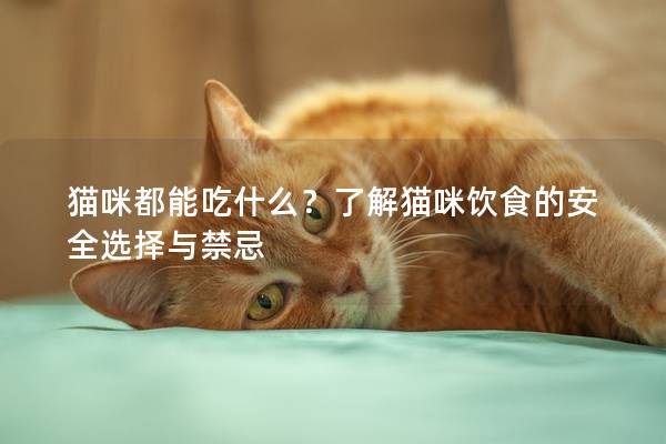 猫咪都能吃什么？了解猫咪饮食的安全选择与禁忌